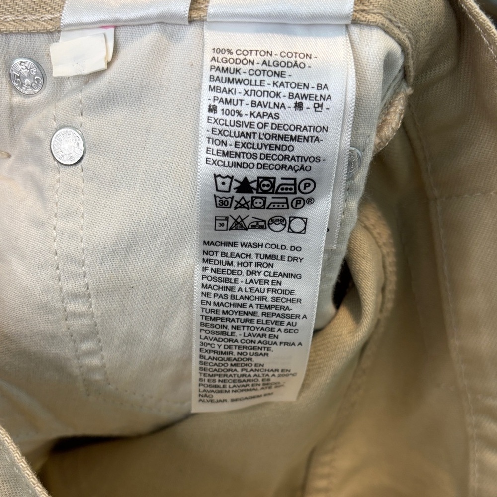 Levi's Ribcage Straight Ankle Two Toned Women's Tan Off White Jeans W25 L27 - Picture 7 of 13